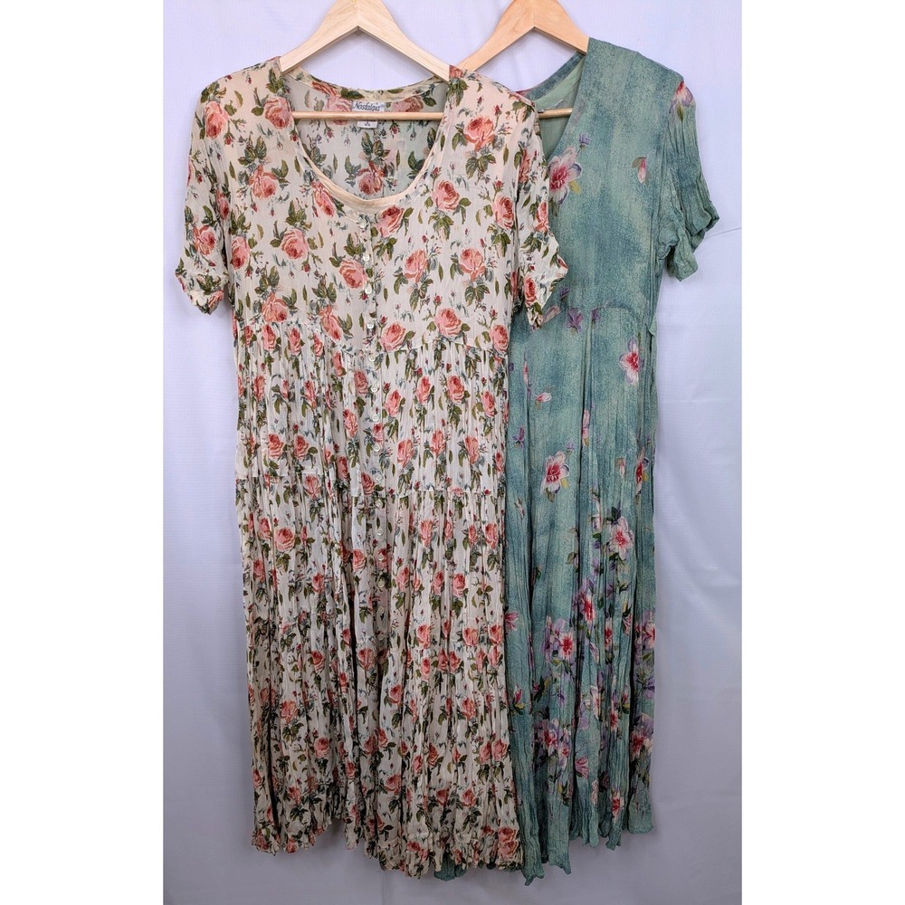Lot of 2 Nostalgia Floral Maxi Dresses Women's Small Cottagecore Boho